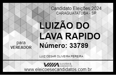 Candidato LUIZÃO DO LAVA RAPIDO 2024 - CARAGUATATUBA - Eleições