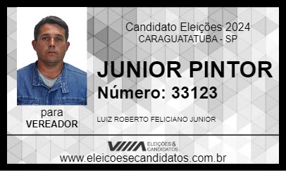 Candidato JUNIOR PINTOR 2024 - CARAGUATATUBA - Eleições