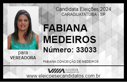 Candidato FABIANA MEDEIROS 2024 - CARAGUATATUBA - Eleições