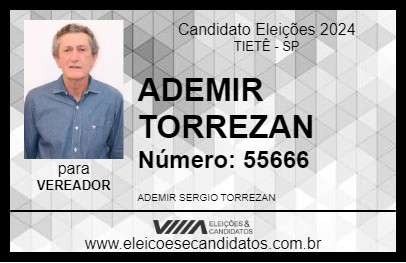 Candidato ADEMIR TORREZAN 2024 - TIETÊ - Eleições