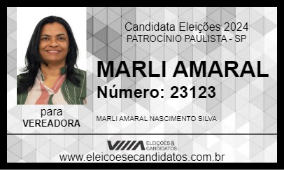 Candidato MARLI AMARAL 2024 - PATROCÍNIO PAULISTA - Eleições