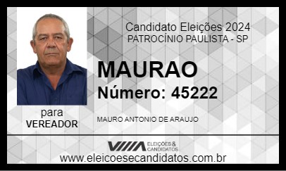 Candidato MAURAO 2024 - PATROCÍNIO PAULISTA - Eleições