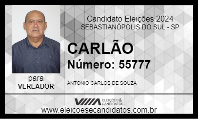 Candidato CARLÃO 2024 - SEBASTIANÓPOLIS DO SUL - Eleições