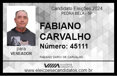 Candidato FABIANO CARVALHO  2024 - PEDRA BELA - Eleições