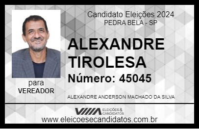 Candidato ALEXANDRE TIROLESA 2024 - PEDRA BELA - Eleições