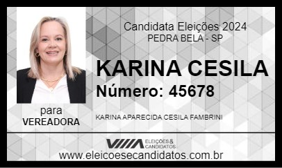 Candidato KARINA CESILA  2024 - PEDRA BELA - Eleições