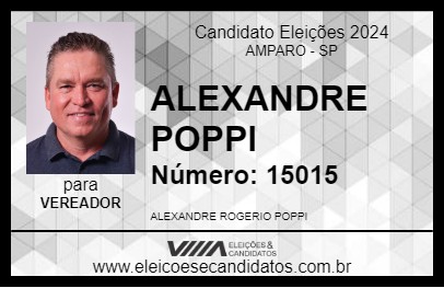 Candidato ALEXANDRE POPPI 2024 - AMPARO - Eleições