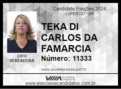 Candidato TEKA DO CARLOS DA FARMÁCIA 2024 - LUPÉRCIO - Eleições