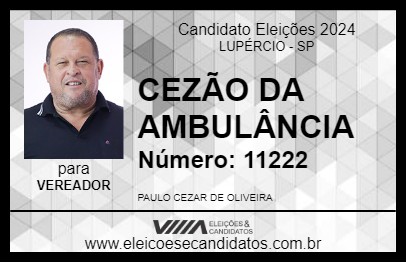 Candidato CEZÃO DA AMBULÂNCIA 2024 - LUPÉRCIO - Eleições