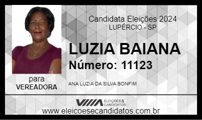 Candidato LUZIA BAIANA 2024 - LUPÉRCIO - Eleições