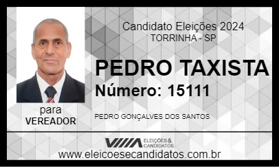 Candidato PEDRO TAXISTA 2024 - TORRINHA - Eleições