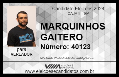 Candidato MARQUINHOS GAITERO 2024 - CAJATI - Eleições