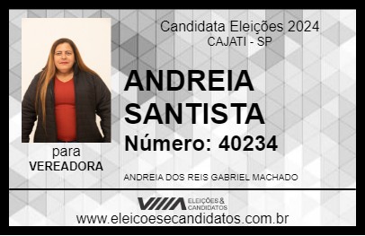 Candidato ANDREIA SANTISTA 2024 - CAJATI - Eleições