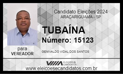 Candidato TUBAÍNA 2024 - ARAÇARIGUAMA - Eleições