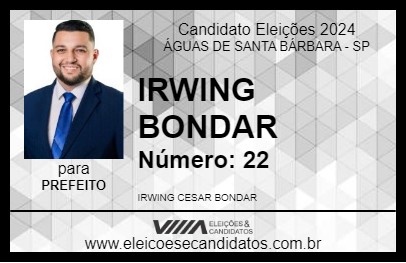 Candidato IRWING BONDAR  2024 - ÁGUAS DE SANTA BÁRBARA - Eleições