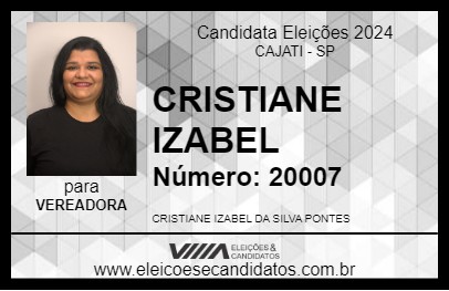 Candidato CRISTIANE IZABEL 2024 - CAJATI - Eleições