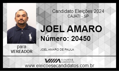 Candidato JOEL AMARO 2024 - CAJATI - Eleições