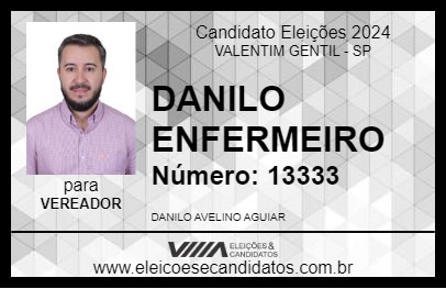 Candidato DANILO ENFERMEIRO 2024 - VALENTIM GENTIL - Eleições