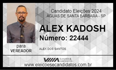 Candidato ALEX KADOSH 2024 - ÁGUAS DE SANTA BÁRBARA - Eleições