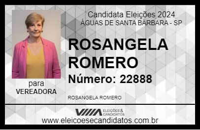 Candidato ROSANGELA ROMERO 2024 - ÁGUAS DE SANTA BÁRBARA - Eleições