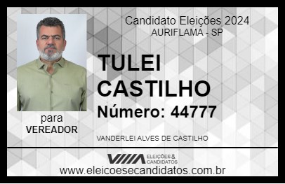 Candidato TULEI CASTILHO 2024 - AURIFLAMA - Eleições