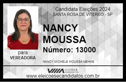 Candidato NANCY MOUSSA 2024 - SANTA ROSA DE VITERBO - Eleições