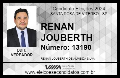 Candidato RENAN JOUBERTH 2024 - SANTA ROSA DE VITERBO - Eleições