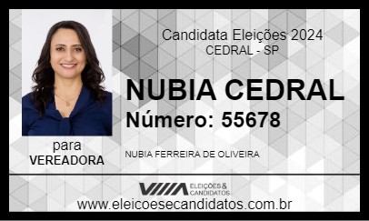 Candidato NUBIA CEDRAL 2024 - CEDRAL - Eleições