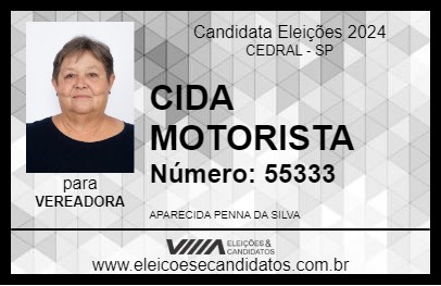 Candidato CIDA MOTORISTA 2024 - CEDRAL - Eleições