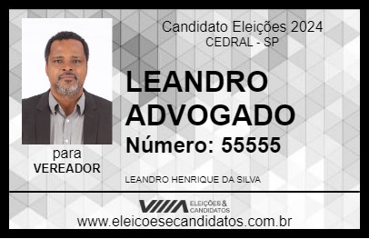 Candidato LEANDRO ADVOGADO 2024 - CEDRAL - Eleições