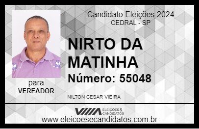 Candidato NIRTO DA MATINHA 2024 - CEDRAL - Eleições