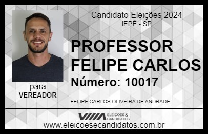 Candidato PROFESSOR FELIPE CARLOS 2024 - IEPÊ - Eleições