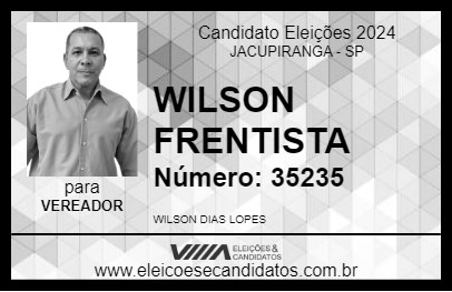 Candidato WILSON FRENTISTA 2024 - JACUPIRANGA - Eleições