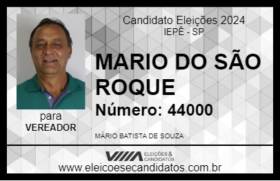 Candidato MARIO DO SÃO ROQUE 2024 - IEPÊ - Eleições