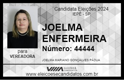 Candidato JOELMA ENFERMEIRA 2024 - IEPÊ - Eleições