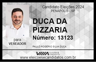 Candidato DUCA DA PIZZARIA 2024 - PENÁPOLIS - Eleições