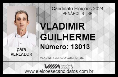 Candidato VLADIMIR GUILHERME 2024 - PENÁPOLIS - Eleições