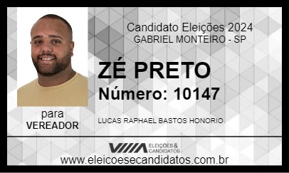 Candidato ZÉ PRETO 2024 - GABRIEL MONTEIRO - Eleições