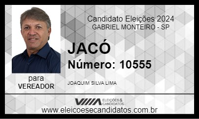 Candidato JACÓ 2024 - GABRIEL MONTEIRO - Eleições