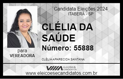 Candidato CLÉLIA DA SAÚDE 2024 - ITABERÁ - Eleições