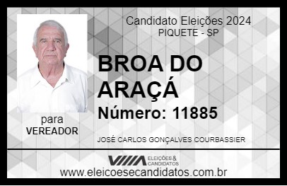 Candidato BROA DO ARAÇÁ 2024 - PIQUETE - Eleições