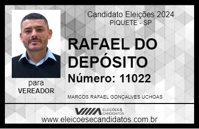 Candidato RAFAEL DO DEPÓSITO 2024 - PIQUETE - Eleições