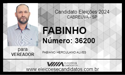 Candidato FABINHO 2024 - CABREÚVA - Eleições