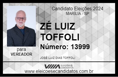 Candidato ZÉ LUIZ TOFFOLI 2024 - MARÍLIA - Eleições