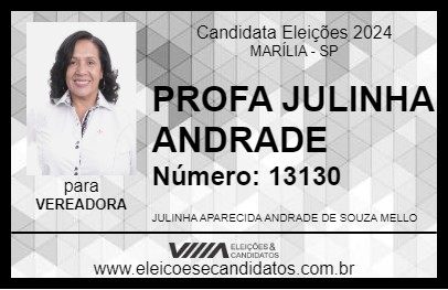 Candidato PROFA JULINHA ANDRADE 2024 - MARÍLIA - Eleições