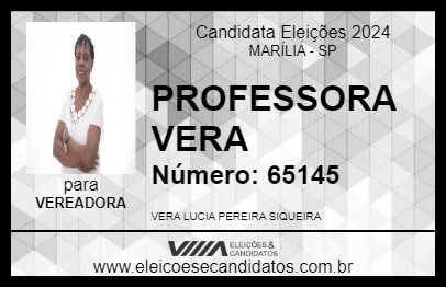 Candidato PROFESSORA VERA 2024 - MARÍLIA - Eleições