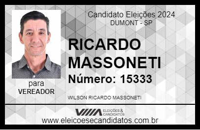 Candidato RICARDO MASSONETI 2024 - DUMONT - Eleições