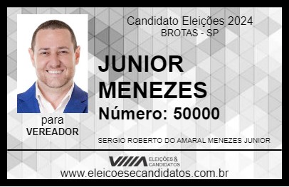 Candidato JUNIOR MENEZES 2024 - BROTAS - Eleições