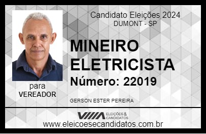 Candidato MINEIRO ELETRICISTA 2024 - DUMONT - Eleições