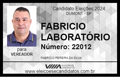 Candidato FABRICIO LABORATÓRIO 2024 - DUMONT - Eleições